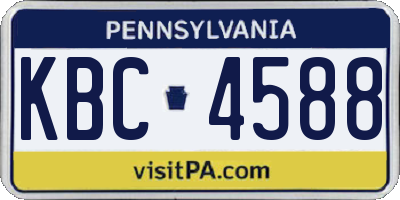 PA license plate KBC4588