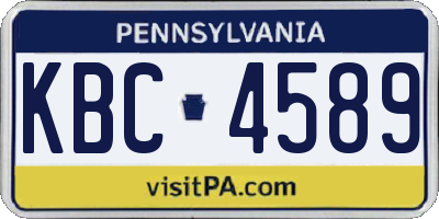 PA license plate KBC4589