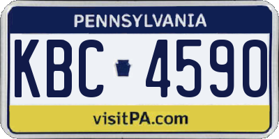 PA license plate KBC4590