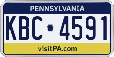 PA license plate KBC4591