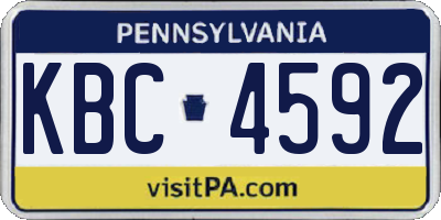 PA license plate KBC4592