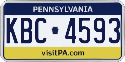 PA license plate KBC4593