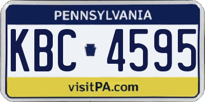 PA license plate KBC4595