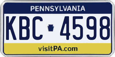 PA license plate KBC4598