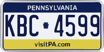PA license plate KBC4599