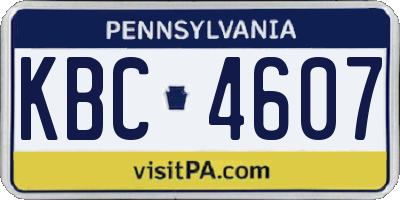 PA license plate KBC4607