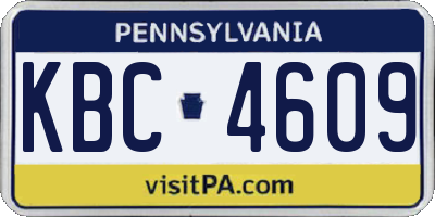 PA license plate KBC4609