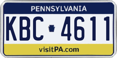 PA license plate KBC4611