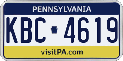 PA license plate KBC4619