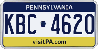 PA license plate KBC4620