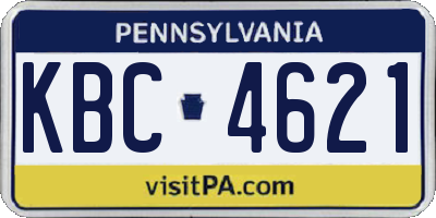 PA license plate KBC4621