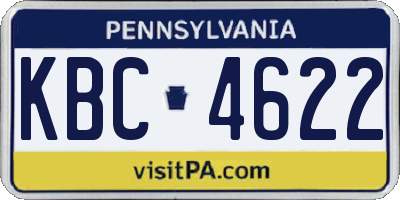 PA license plate KBC4622