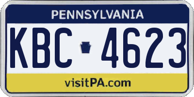 PA license plate KBC4623