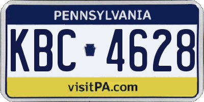 PA license plate KBC4628