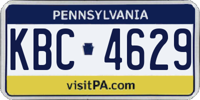PA license plate KBC4629