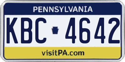 PA license plate KBC4642