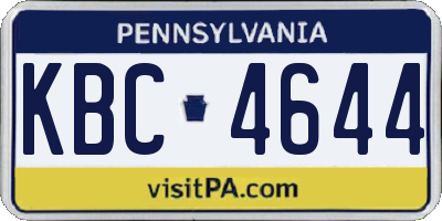PA license plate KBC4644