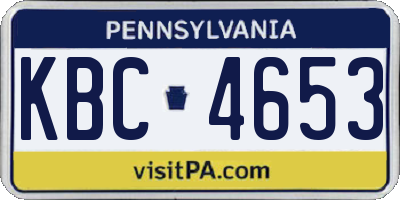 PA license plate KBC4653