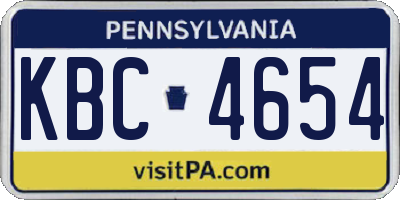 PA license plate KBC4654