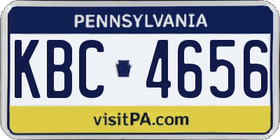 PA license plate KBC4656