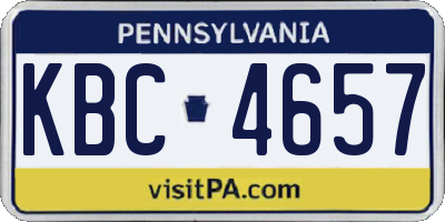 PA license plate KBC4657