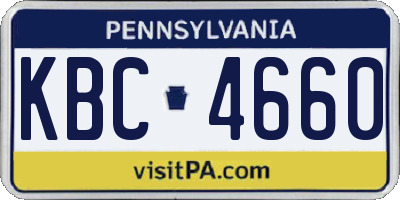 PA license plate KBC4660