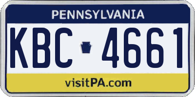 PA license plate KBC4661