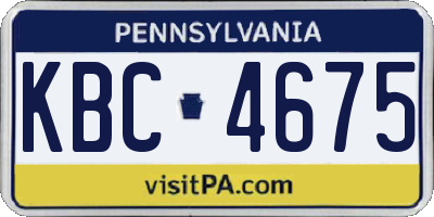 PA license plate KBC4675