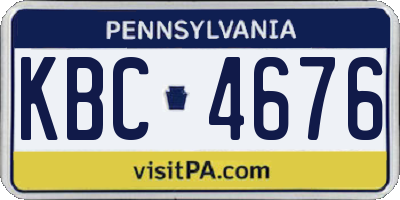 PA license plate KBC4676