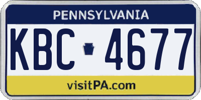PA license plate KBC4677