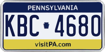 PA license plate KBC4680