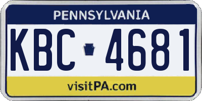 PA license plate KBC4681