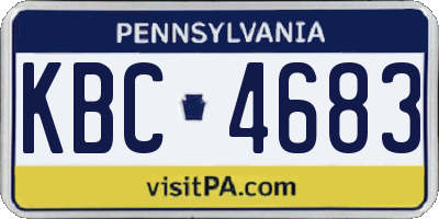 PA license plate KBC4683