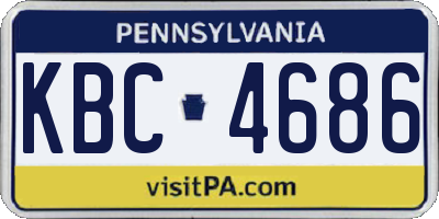 PA license plate KBC4686