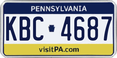 PA license plate KBC4687