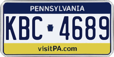 PA license plate KBC4689