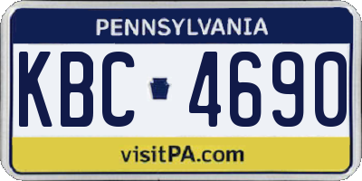 PA license plate KBC4690