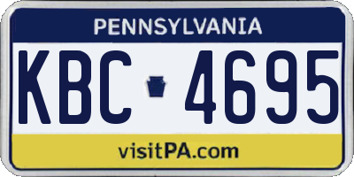 PA license plate KBC4695