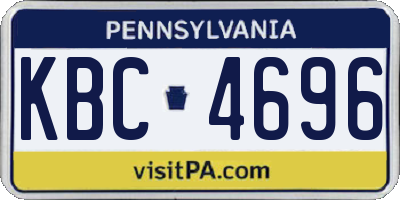 PA license plate KBC4696