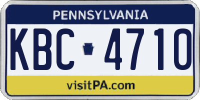PA license plate KBC4710