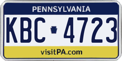 PA license plate KBC4723