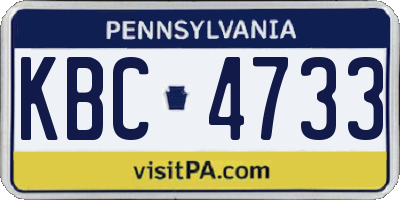 PA license plate KBC4733