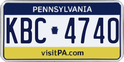 PA license plate KBC4740
