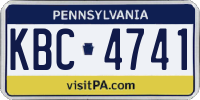 PA license plate KBC4741