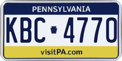 PA license plate KBC4770