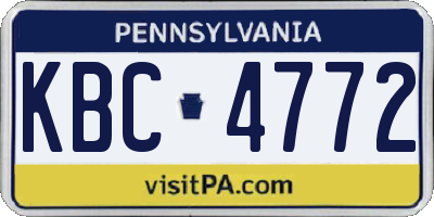 PA license plate KBC4772