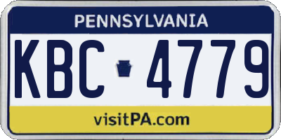 PA license plate KBC4779