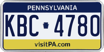 PA license plate KBC4780