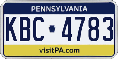 PA license plate KBC4783