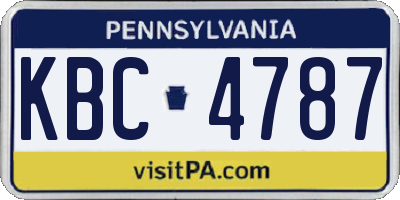 PA license plate KBC4787